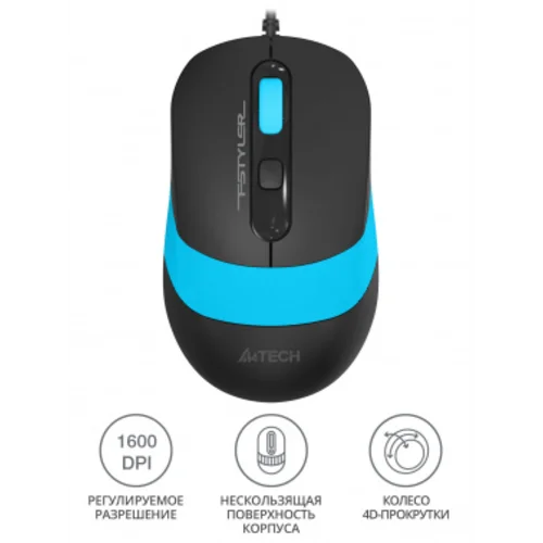 Мышь A4Tech Fstyler FM10 черный/синий оптическая (1600dpi) USB (4but) Мышь A4Tech Fstyler FM10 черный/синий оптическая (1600dpi) USB (4but)